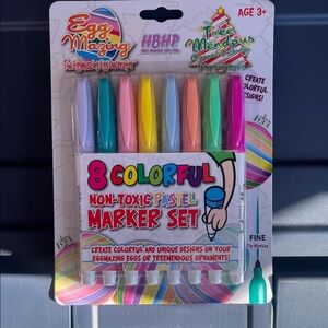 Eggmazing Easter Egg Decorator 8-Colorful Non-Toxic Pastel Marker Set